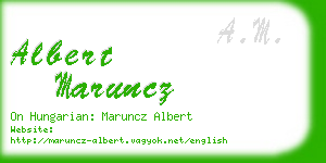 albert maruncz business card